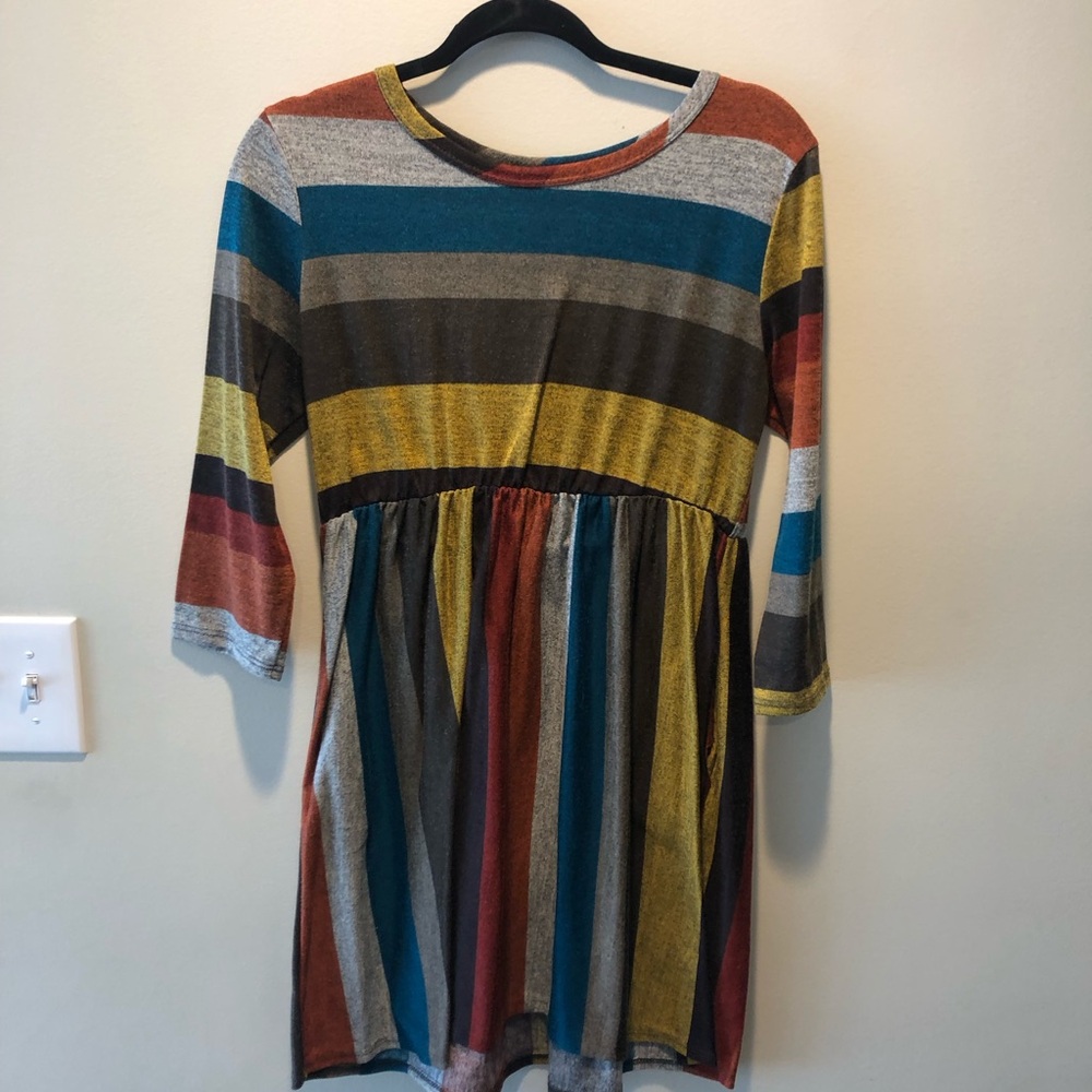 Stripes 3/4 sleeve dress